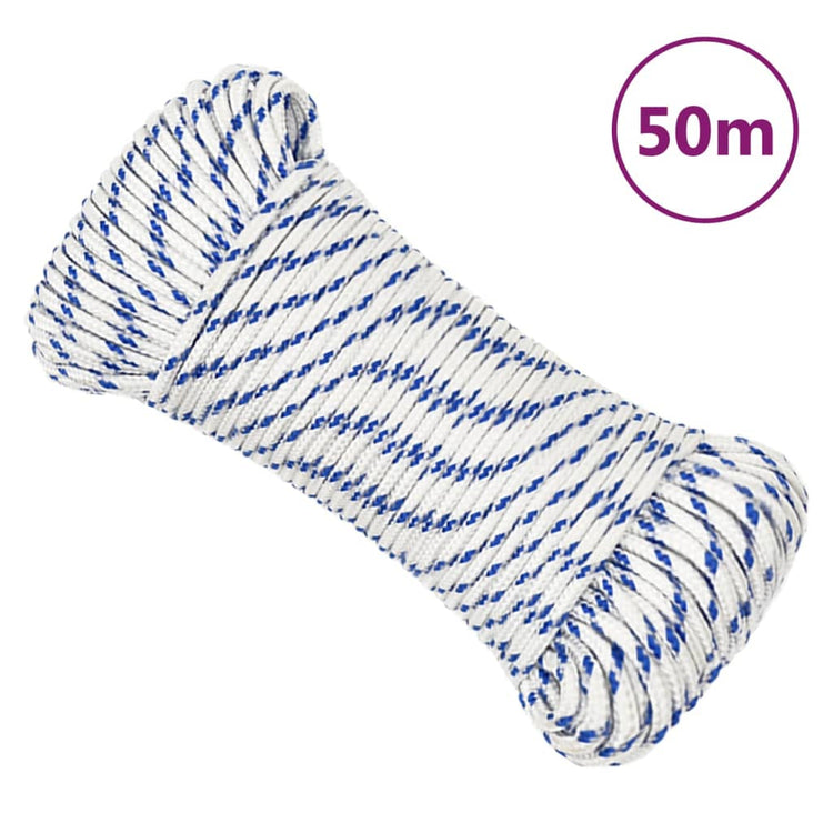 Corde à démarrage Vidaxl 4 mm 50 m de polypropylène blanc