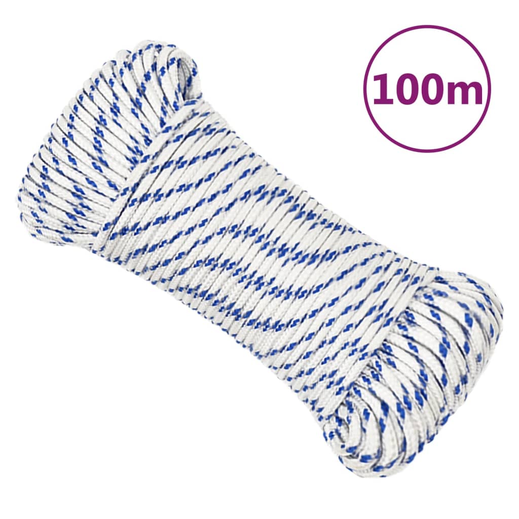 Corde à démarrage Vidaxl 4 mm 100 m de polypropylène blanc