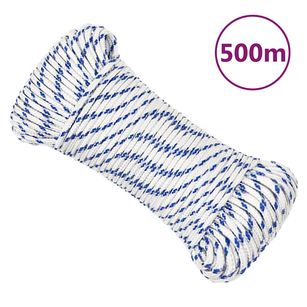 Corde à démarrage Vidaxl 5 mm 500 m de polypropylène blanc