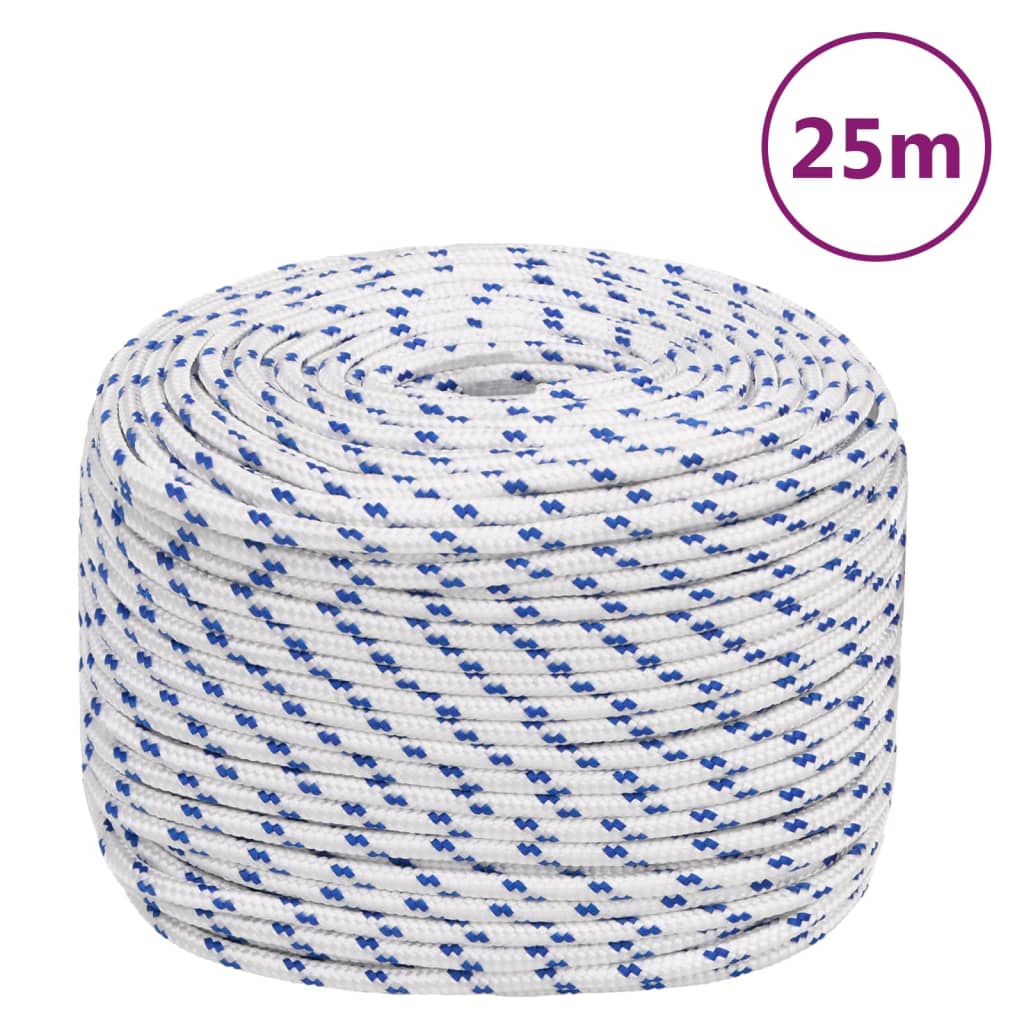 Corde à démarrage Vidaxl 8 mm 25 m de polypropylène blanc