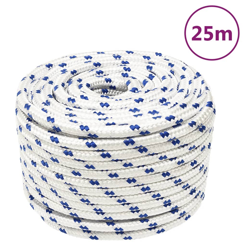 Corde à démarrage Vidaxl 12 mm 25 m de polypropylène blanc