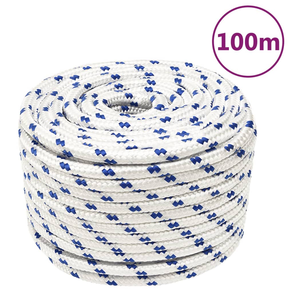 Corde à démarrage Vidaxl 14 mm 100 m de polypropylène blanc
