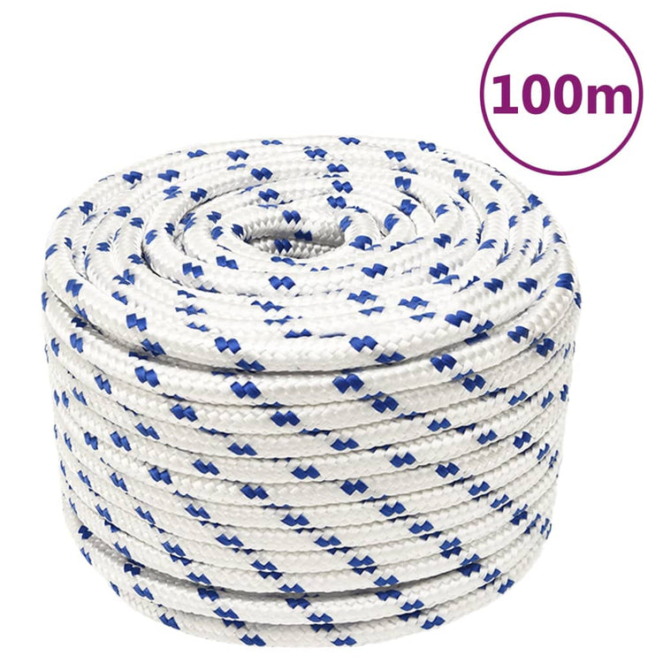 Corde à démarrage Vidaxl 14 mm 100 m de polypropylène blanc