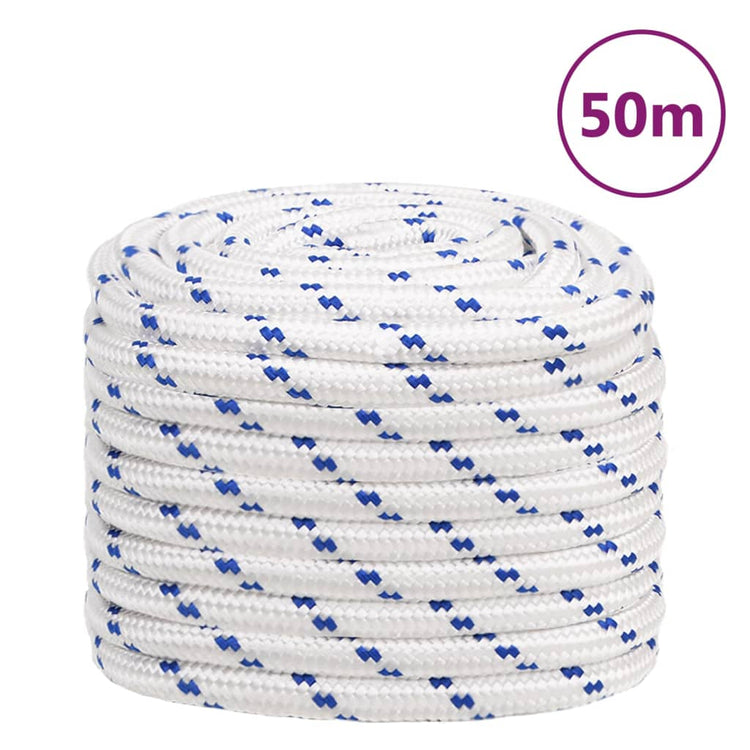 Corde à démarrage Vidaxl 20 mm 50 m de polypropylène blanc