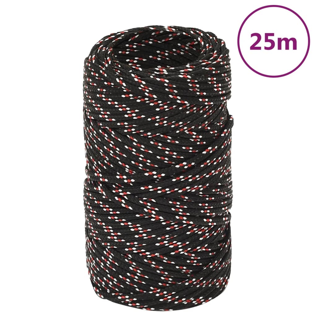 Corde à démarrage Vidaxl 2 mm 25 m de polypropylène noir