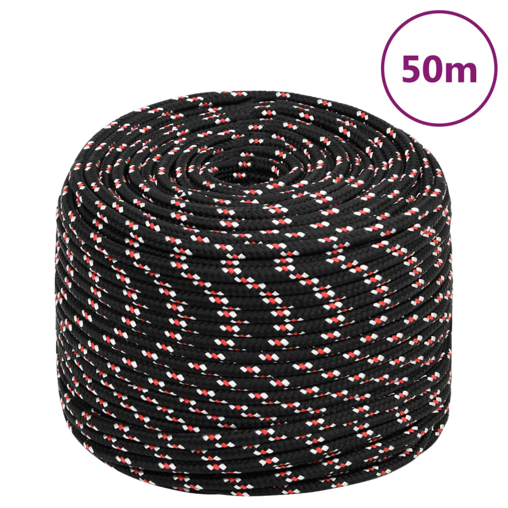 Corde à démarrage Vidaxl 8 mm 50 m de polypropylène noir