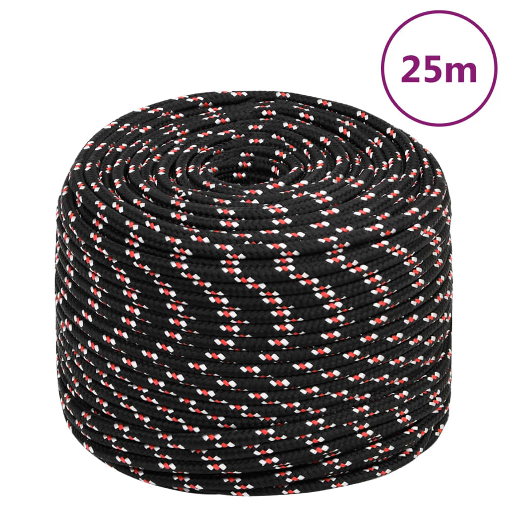 Corde à démarrage Vidaxl 10 mm 25 m de polypropylène noir
