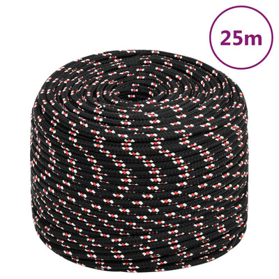 Corde à démarrage Vidaxl 10 mm 25 m de polypropylène noir