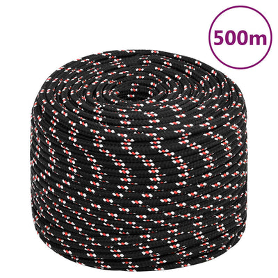 Corde à démarrage Vidaxl 10 mm 500 m de polypropylène noir