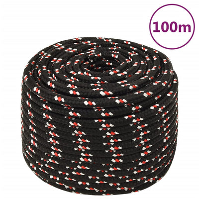 Corde à démarrage Vidaxl 12 mm 100 m de polypropylène noir