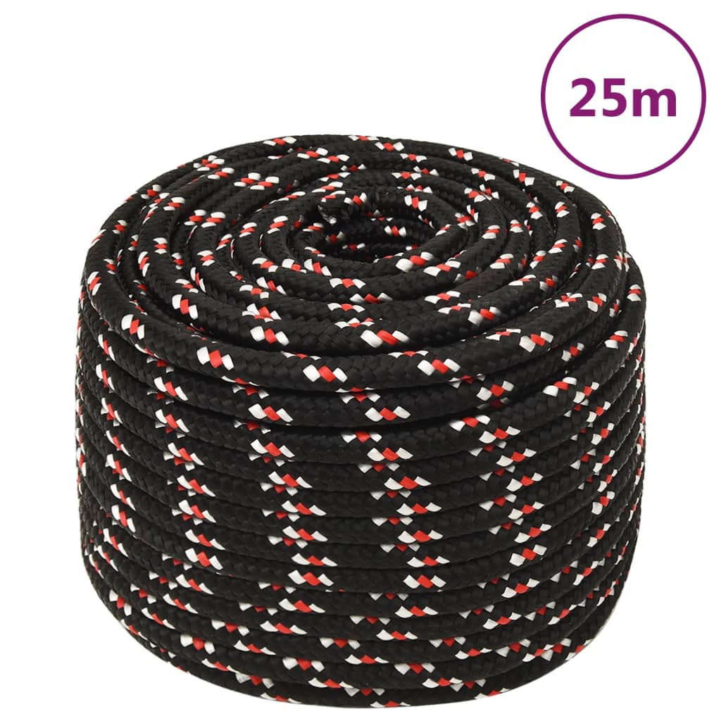 Corde à démarrage Vidaxl 14 mm 25 m de polypropylène noir