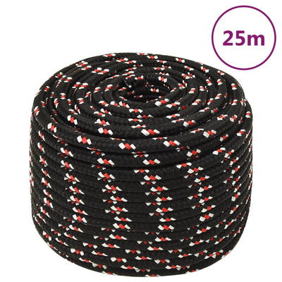 Corde à démarrage Vidaxl 14 mm 25 m de polypropylène noir