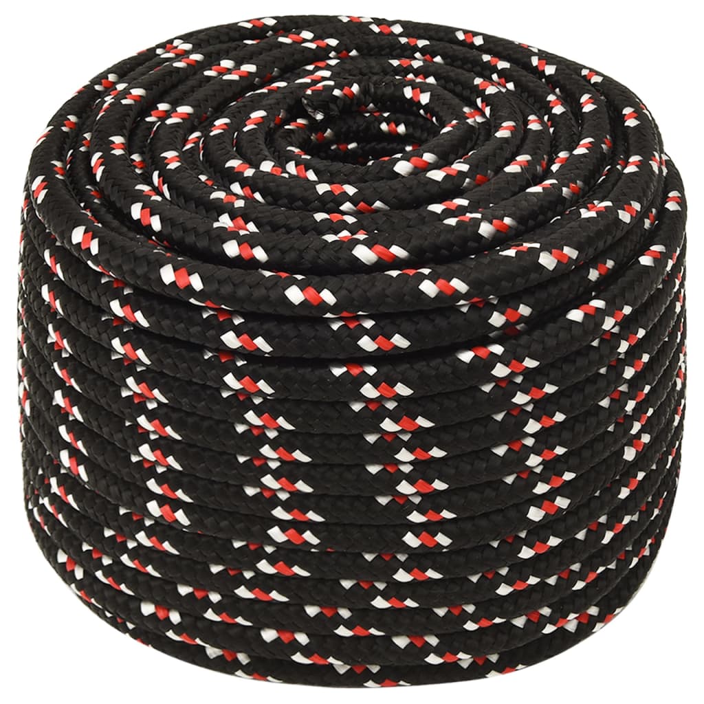 Corde à démarrage Vidaxl 14 mm 25 m de polypropylène noir