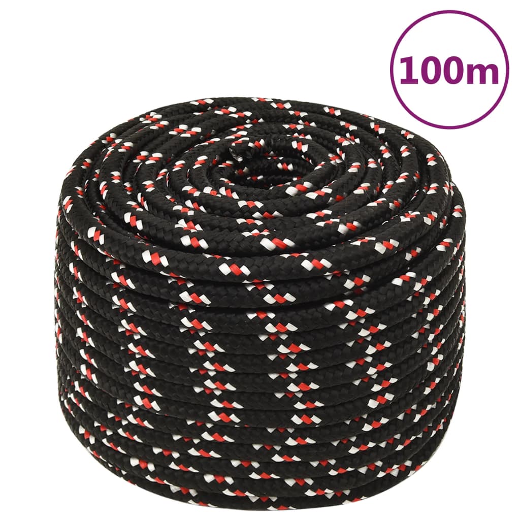 Corde à démarrage Vidaxl 14 mm 100 m de polypropylène noir