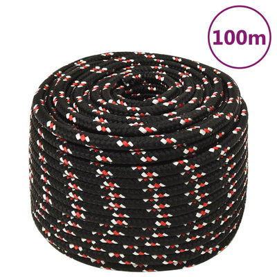 Corde à démarrage Vidaxl 14 mm 100 m de polypropylène noir