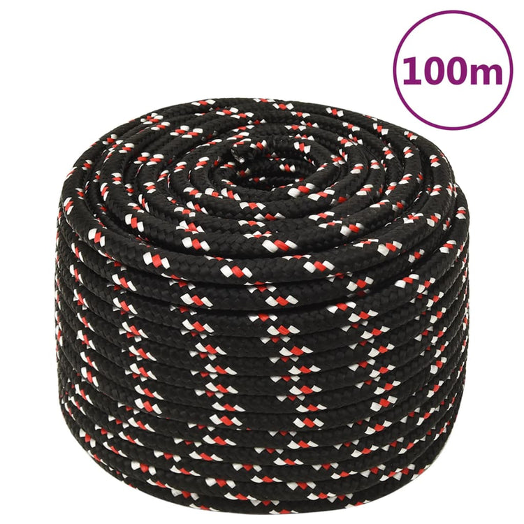 Corde à démarrage Vidaxl 14 mm 100 m de polypropylène noir