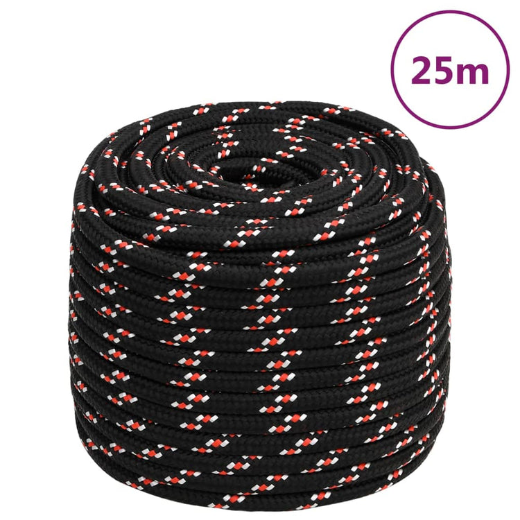 Corde à démarrage Vidaxl 16 mm 25 m de polypropylène noir