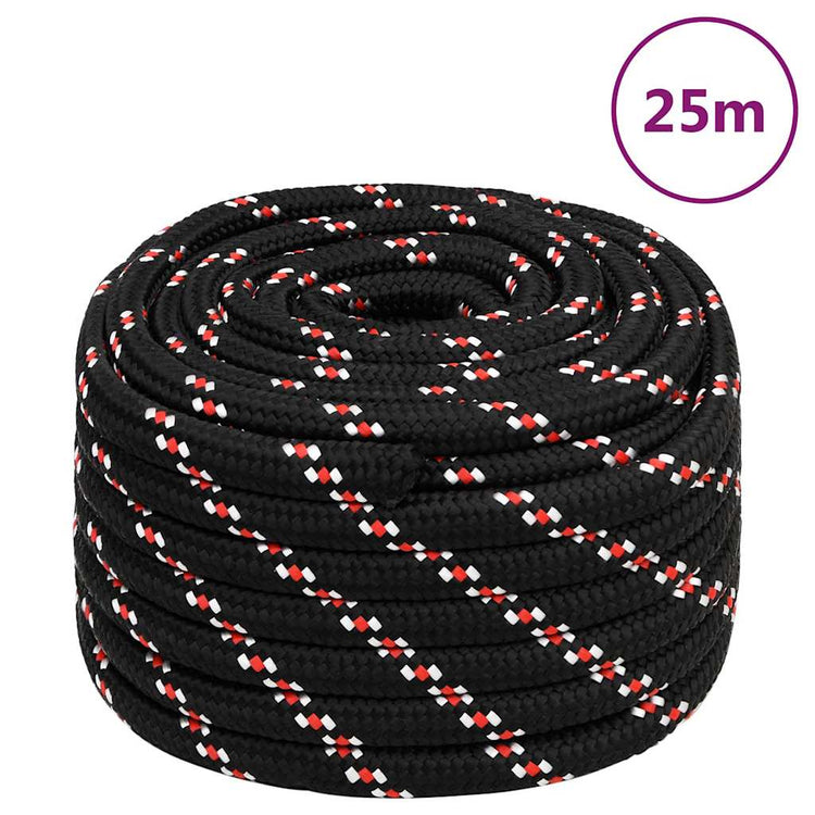 Corde à démarrage Vidaxl 20 mm 25 m de polypropylène noir