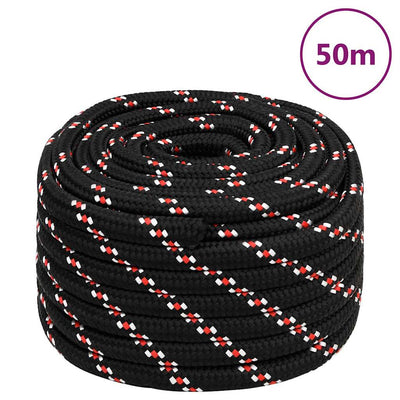 Corde de bateau vidaxl 20 mm 50 m de polypropylène noir
