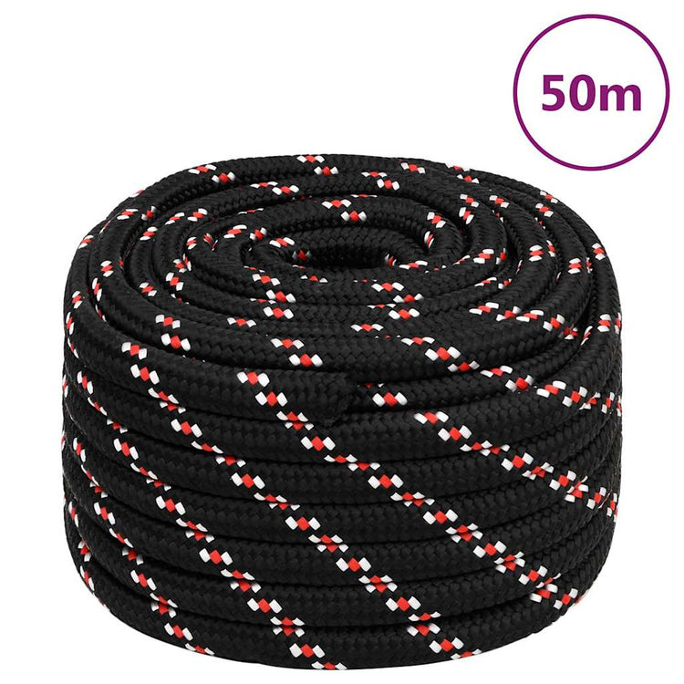 Corde de bateau vidaxl 20 mm 50 m de polypropylène noir