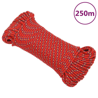 Corde de bateau Vidaxl 5 mm 250 m de polypropylène rouge
