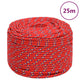 Corde de bateau vidaxl 8 mm 25 m de polypropylène rouge