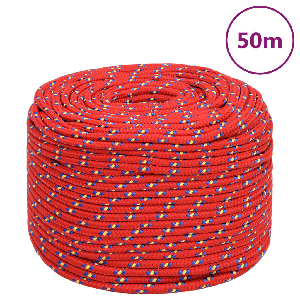Corde de bateau Vidaxl 8 mm 50 m de polypropylène rouge