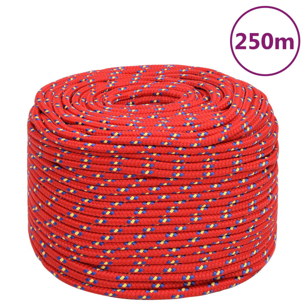Corde de bateau Vidaxl 8 mm 250 m de polypropylène rouge