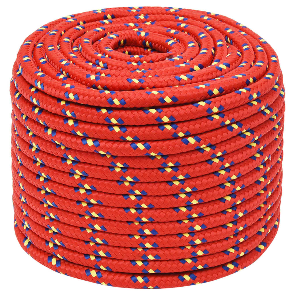 Corde de bateau vidaxl 14 mm 25 m de polypropylène rouge