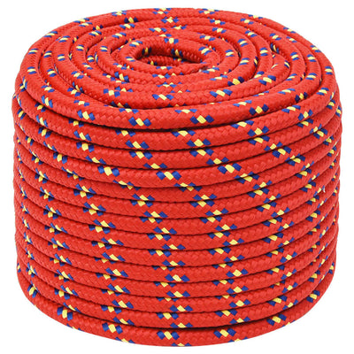Corde de bateau vidaxl 14 mm 25 m de polypropylène rouge