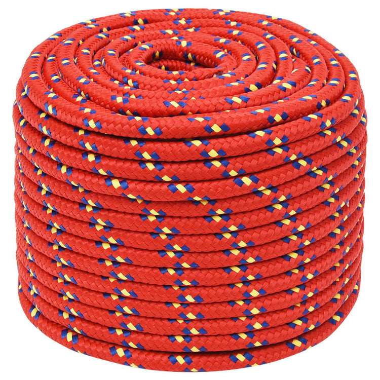 Corde de bateau vidaxl 14 mm 25 m de polypropylène rouge