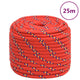 Corde de bateau vidaxl 16 mm 25 m de polypropylène rouge