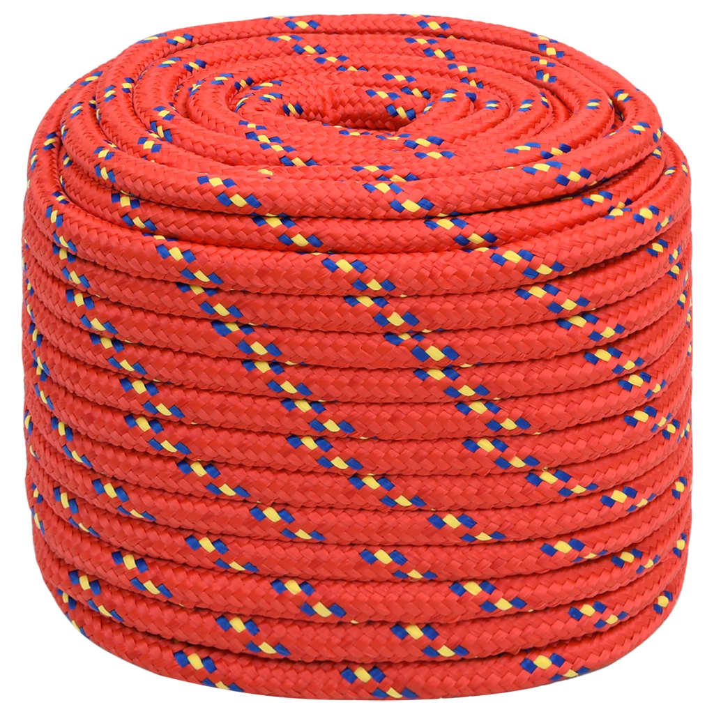 Corde de bateau vidaxl 16 mm 25 m de polypropylène rouge