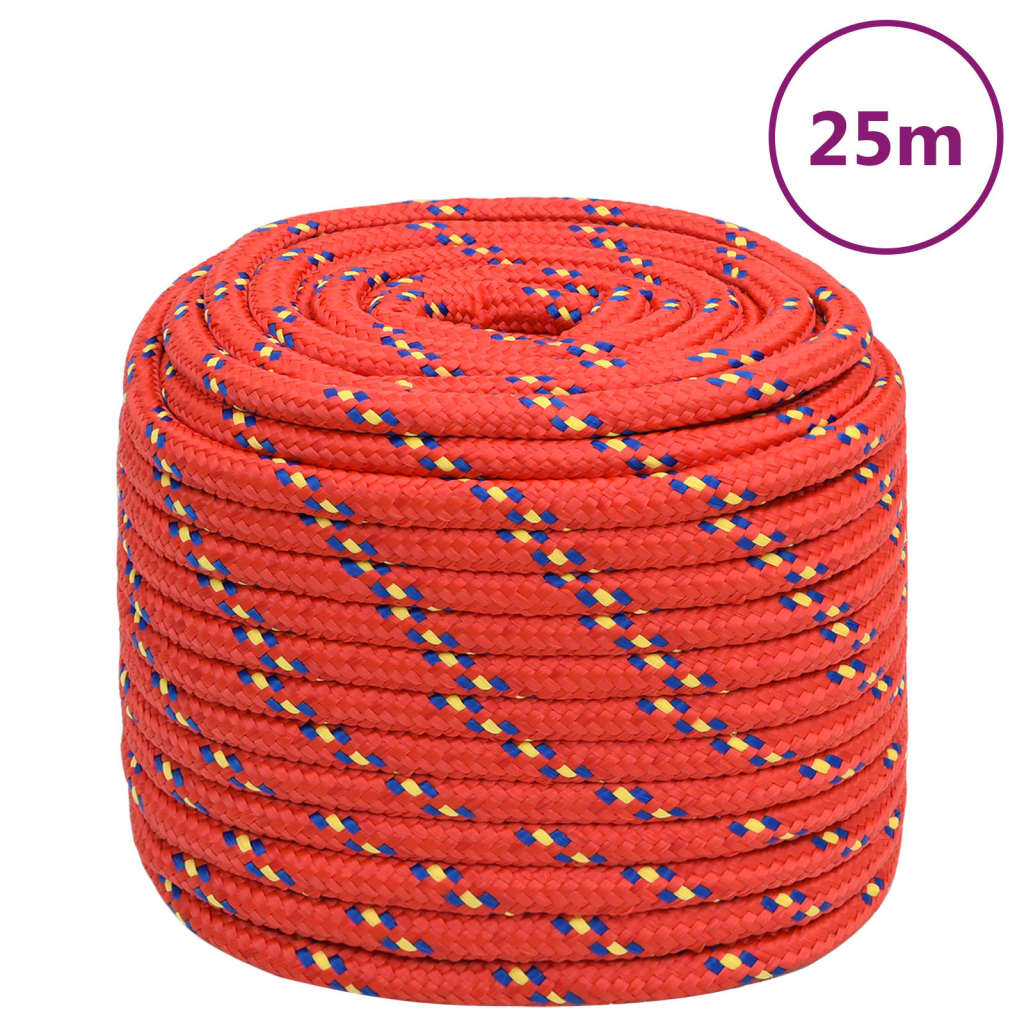 Corde de bateau vidaxl 18 mm 25 m de polypropylène rouge