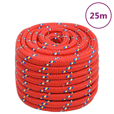 Corde de bateau vidaxl 20 mm 25 m de polypropylène rouge