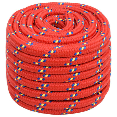 Corde de bateau vidaxl 20 mm 50 m de polypropylène rouge