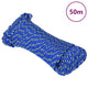 Corde à bateau Vidaxl 4 mm 50 m Bleu en polypropylène