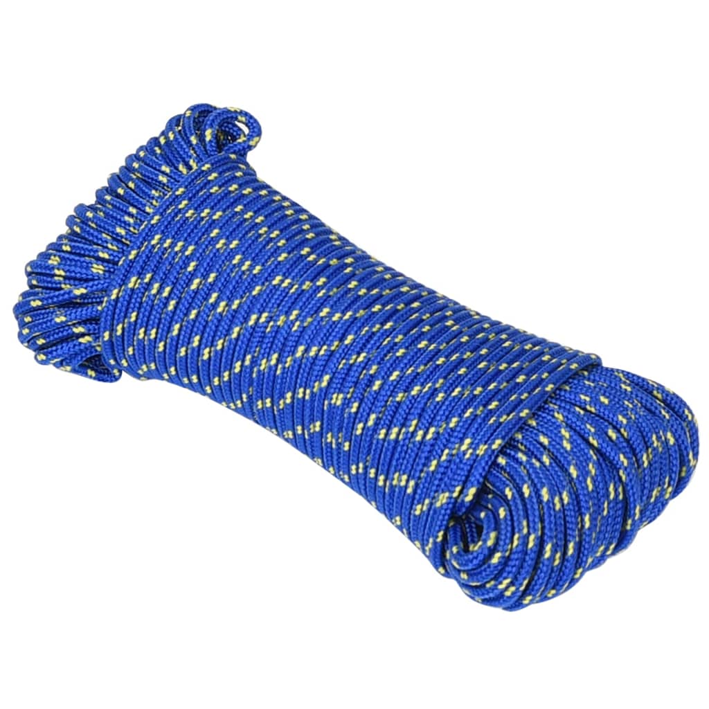 Corde à bateau Vidaxl 4 mm 50 m Bleu en polypropylène