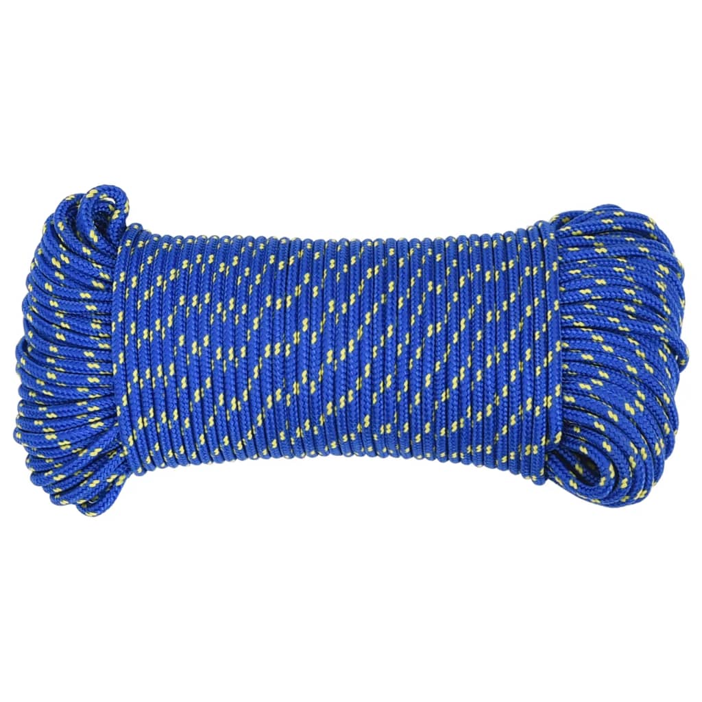 Corde à bateau Vidaxl 4 mm 50 m Bleu en polypropylène