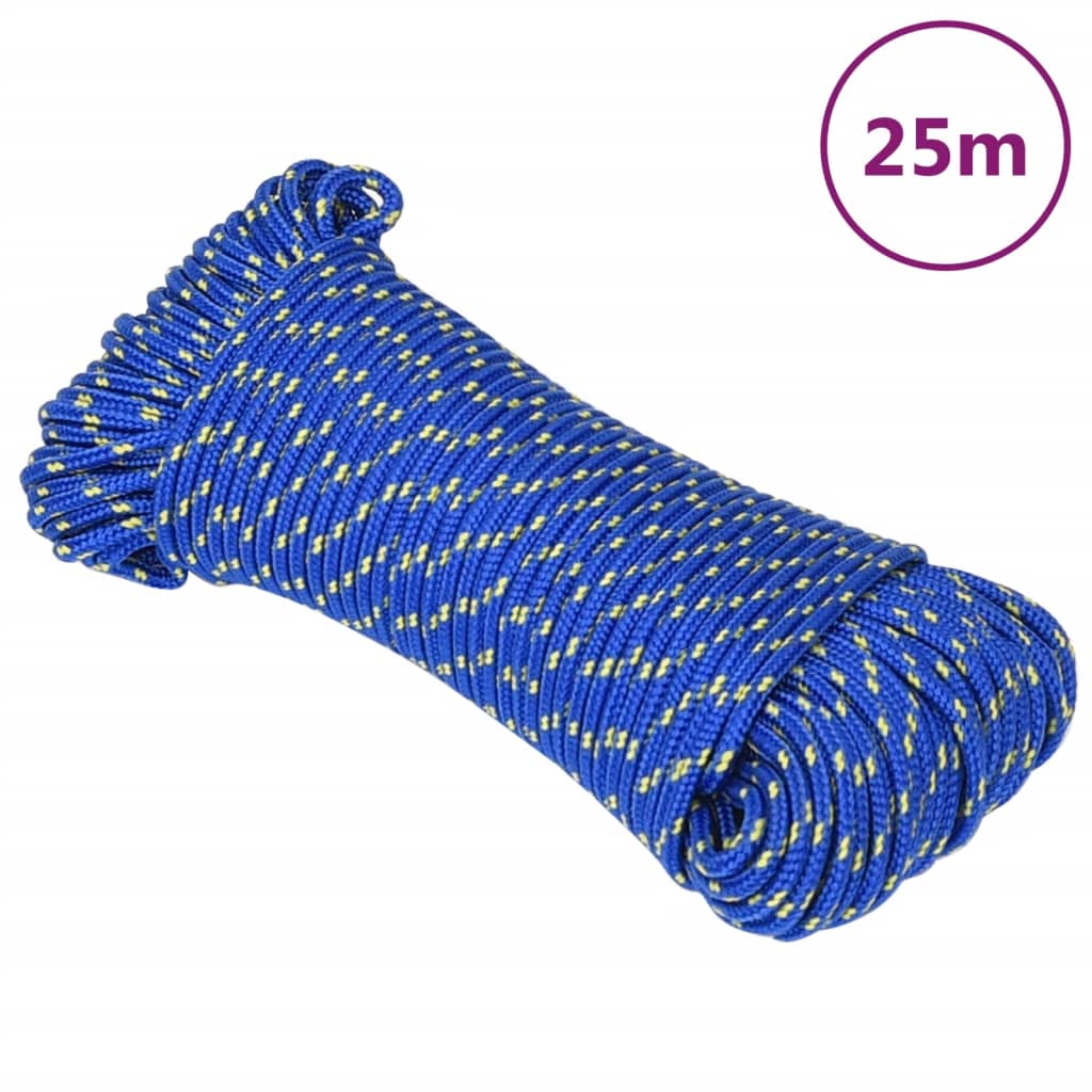 Corde à bateau Vidaxl 5 mm 25 m Bleu en polypropylène
