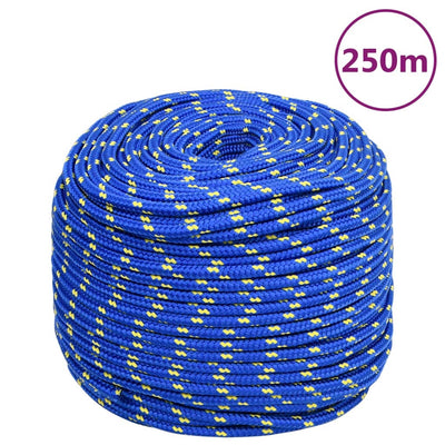 Corde à bateau Vidaxl 6 mm 250 m de bleu de polypropylène