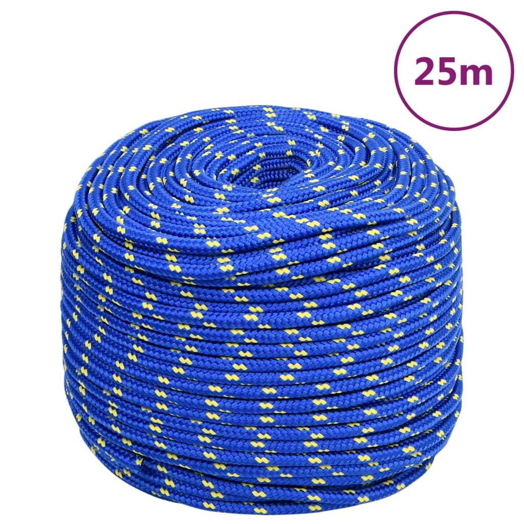 Corde à bateau Vidaxl 10 mm 25 m Bleu en polypropylène