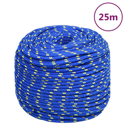 Corde à bateau Vidaxl 10 mm 25 m Bleu en polypropylène