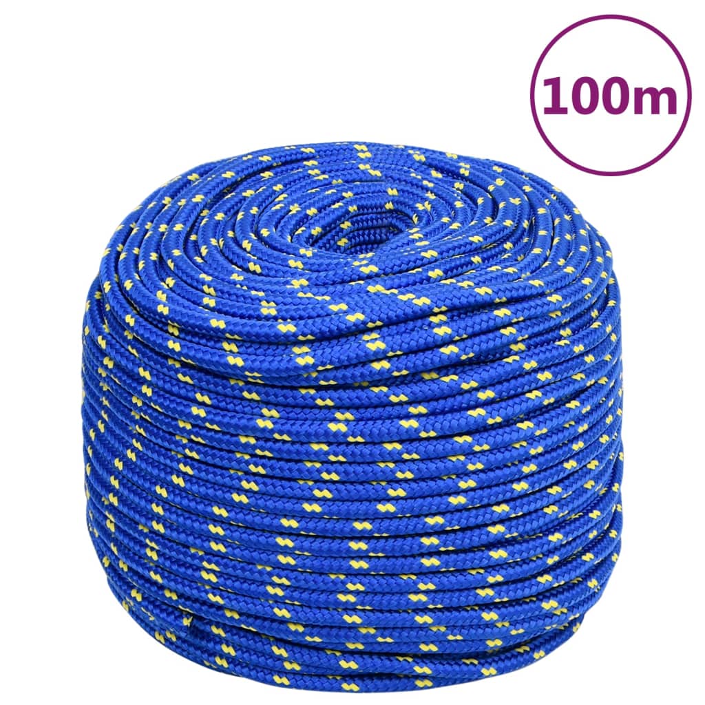 Corde de bateau Vidaxl 10 mm 100 m de bleu de polypropylène
