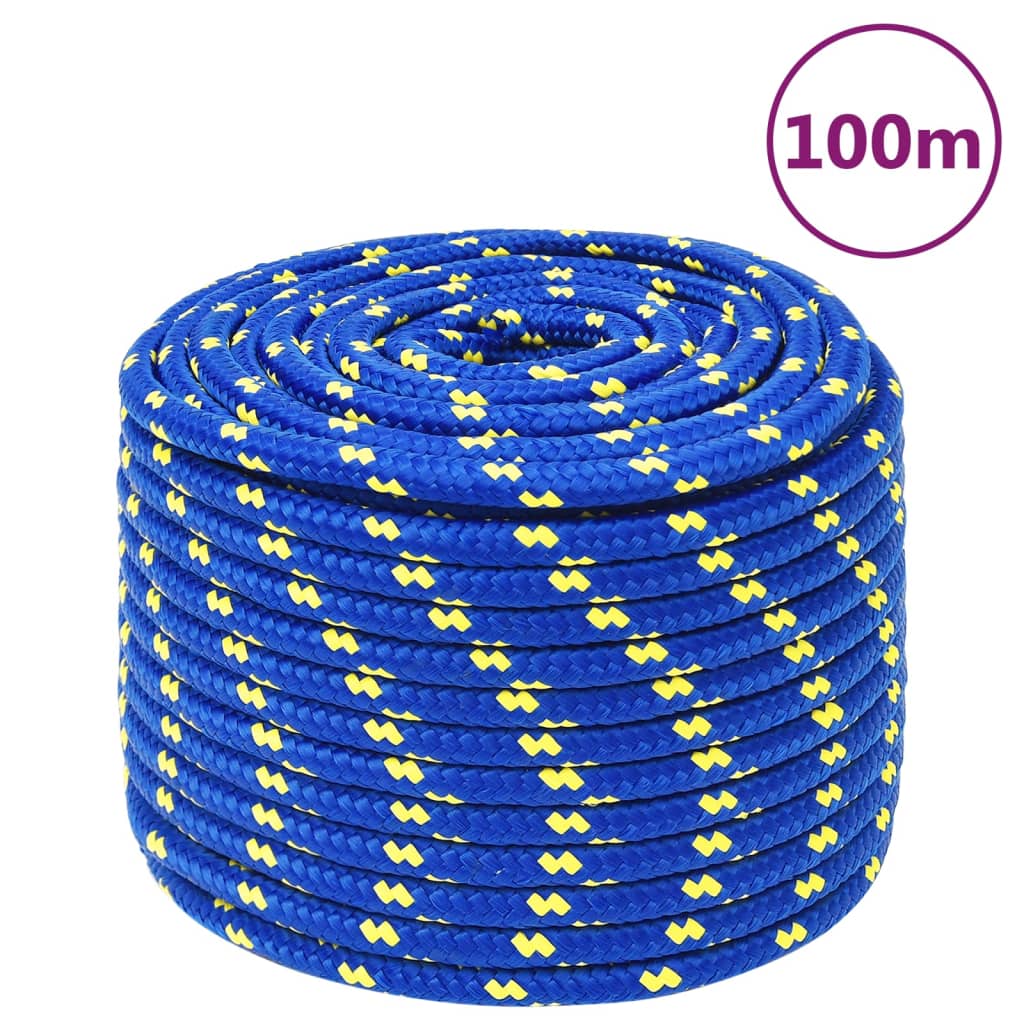 Corde à bateau vidaxl 14 mm 100 m en bleu en polypropène