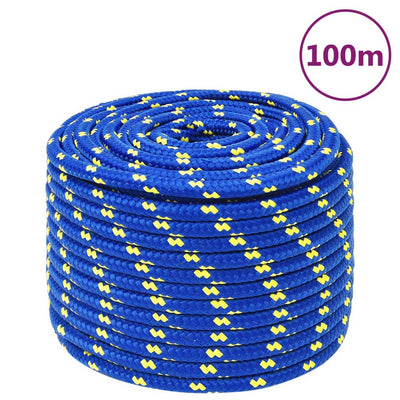 Corde à bateau vidaxl 14 mm 100 m en bleu en polypropène