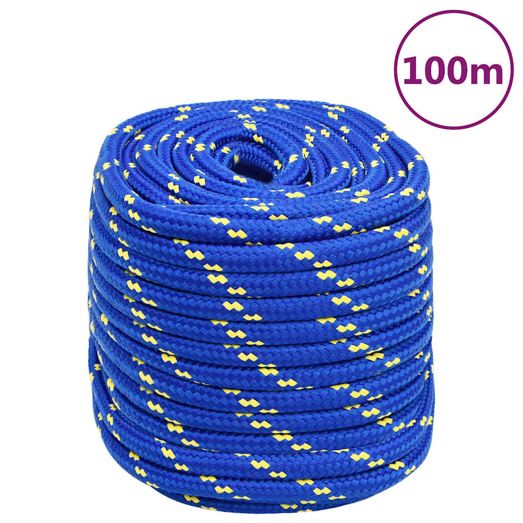 Corde de bateau vidaxl 16 mm 100 m bleu polypropène