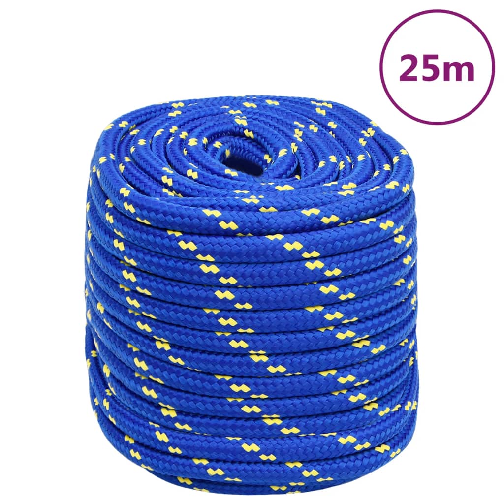 Corde à bateau vidaxl 18 mm 25 m en bleu en polypropène