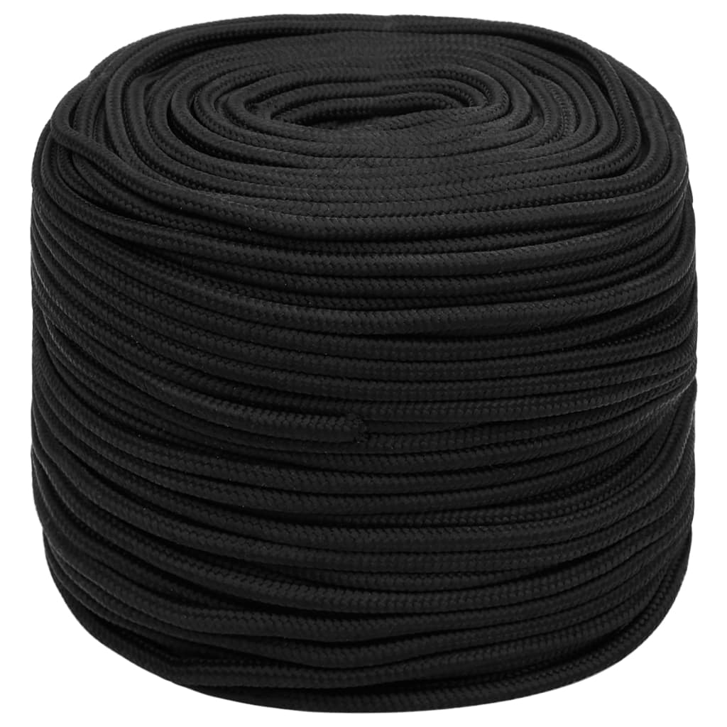 Corde de bateau vidaxl 6 mm 25 m de polypropène noir