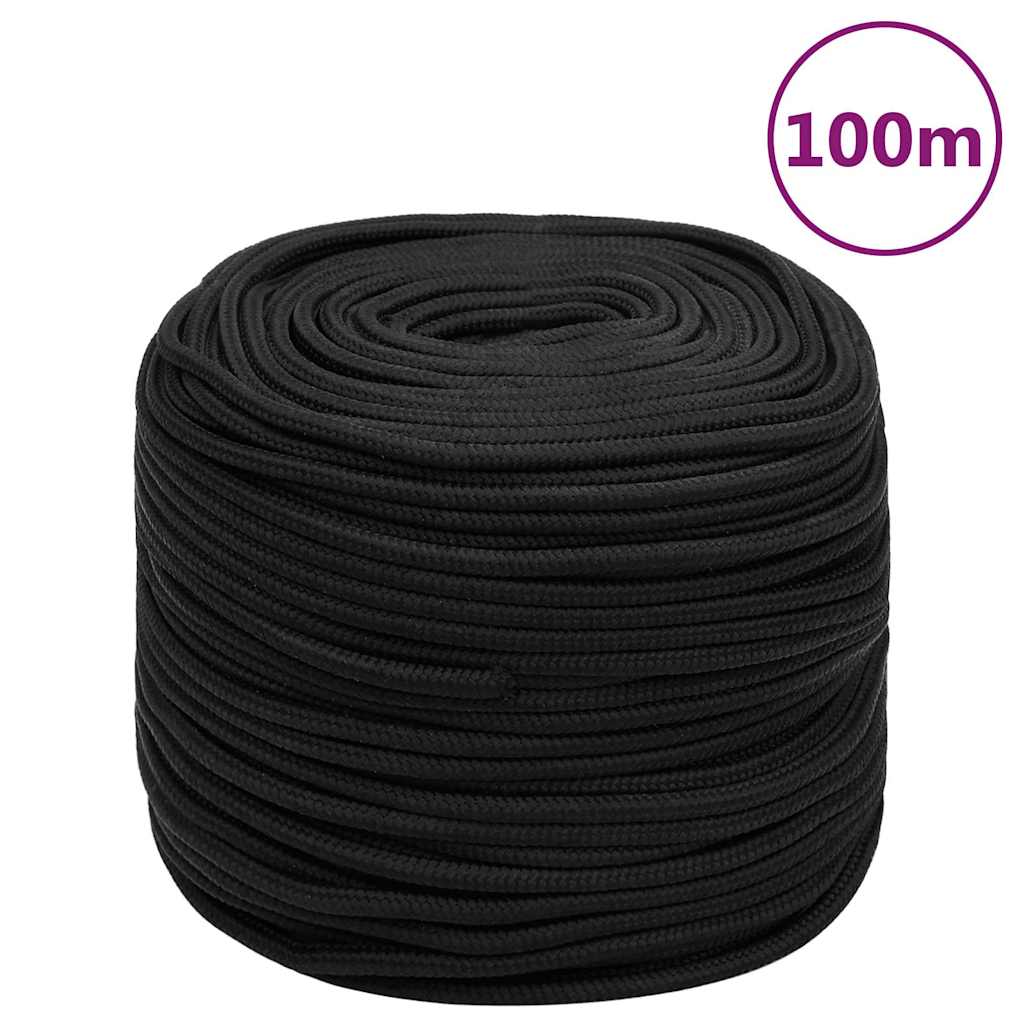 Corde à bateau vidaxl 6 mm 100 m de polypropène noir